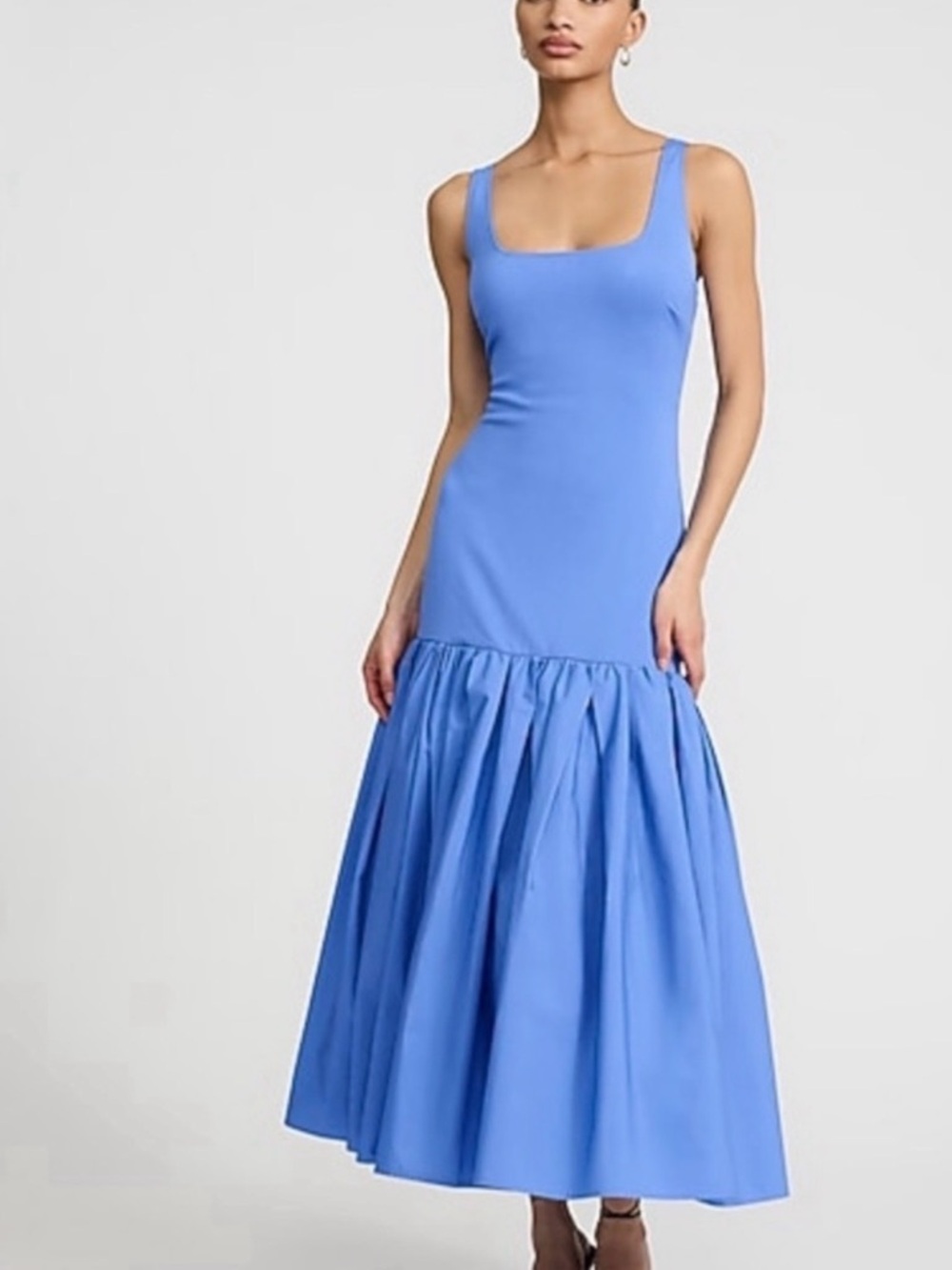 Express Periwinkle Square-Neck Maxi Dress
